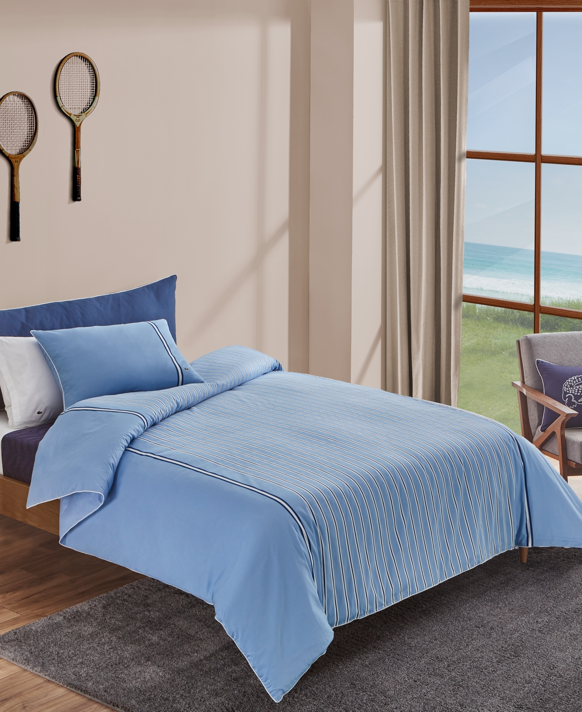Lacoste Home Stripe 2-pc. Comforter Set, Twin In Blue