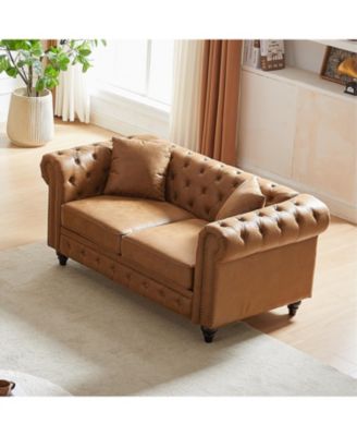  Contemporary Chesterfield Sectional Sofa with Buttons and Nails