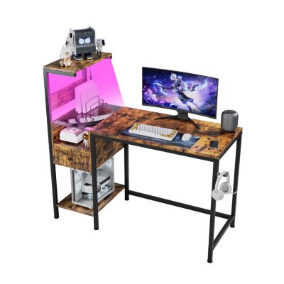 Brown Study Desk with Power & Storage