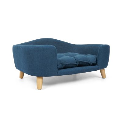 Mid-Century Dog Bed with Birch, Tufted Cushion