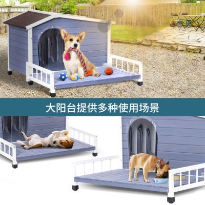 Streamdale Large Wooden Dog House with Terrace and Waterproof Roof