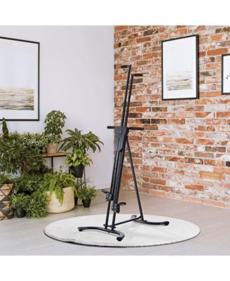 Vertical Climber, High-Intensity Cardio & Muscle Toning Exercise for Home Gym, Folding Steel, Adjustable Height, Display Monitor, 220 lbs. Weight Capacity, Black