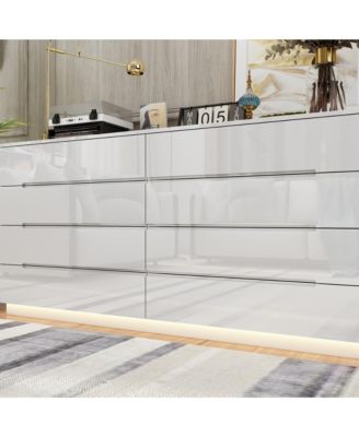 8-Drawer Wood LED Storage Organizer Chest of Drawers