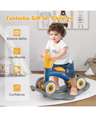 3 in 1 Rocking Horse with Detachable Balance Board and Height Adjustable Seat