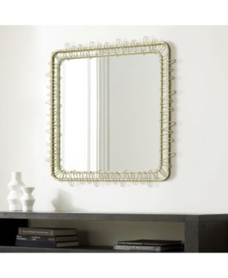 Gold Metal Frame 30.2-In Square Accent Wall Mirror