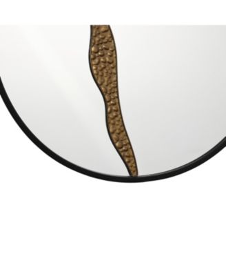 Goldrush Black Metal Frame Round Wall Mirror