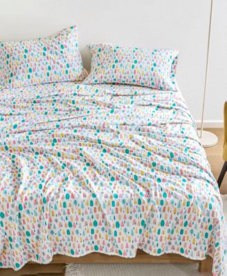 Novelty Printed Flannel 4-Pc. Sheet Set, Queen