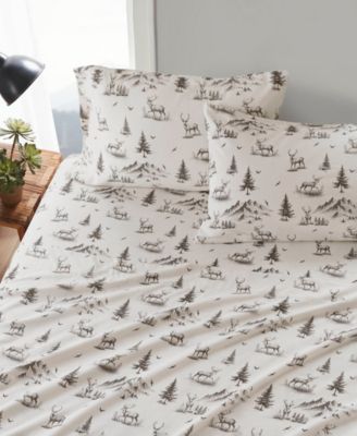 Printed Cotton Flannel 4-Pc. Sheet Set, Full
