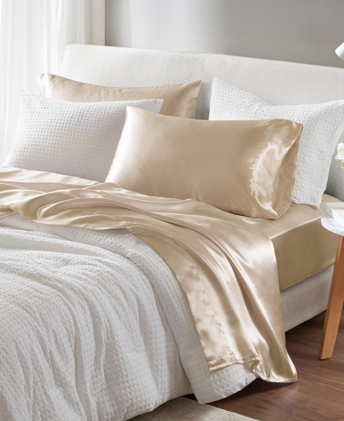 Madison Park Essentials Satin 4-pc. Sheet Set, Twin In Champagne
