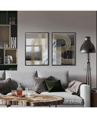 Set of 2 Modern Iron Loops Rectangular Accent Wall Mirrors