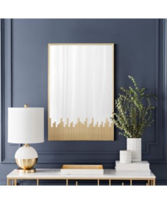 Cityscape Gold Metal Frame Rectangular Wall Mirror