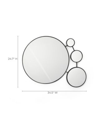 Circles Black Metal Frame Round Wall Mirror