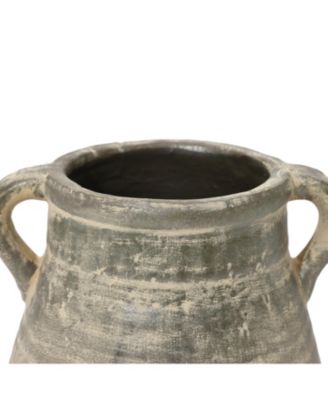 Rustic Farmhouse Brown Jug 12.5-Inch Tall Terracotta Vase
