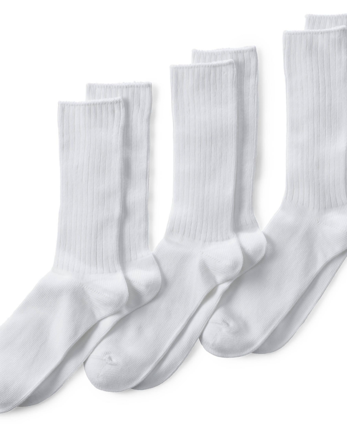 Men's Cotton Crew Socks 3 Pack - White