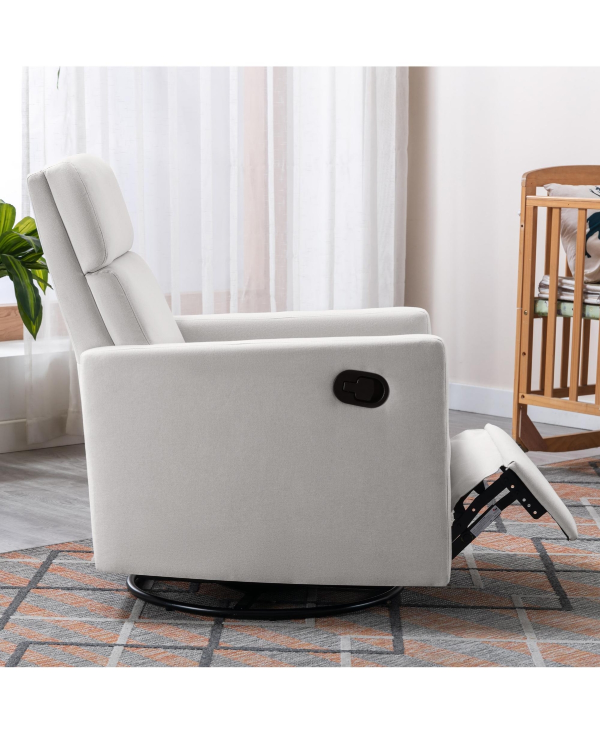 Slickblue Plush Rocker Nursery Chair Glider Swivel Recliner for Comfortable Seating