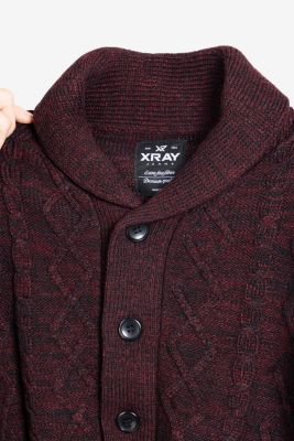 Boys Cable Knit Shawl Cardigan