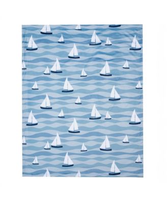 Little Skipper Soft Luxury Nautical Sailboat Fleece Baby Blanket