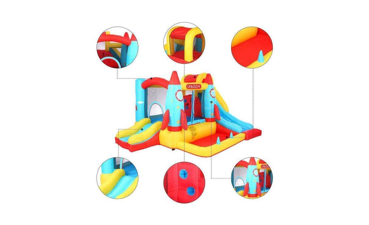 Slickblue 420D 840D Oxford cloth jump surface rocket with fan inflatable castle