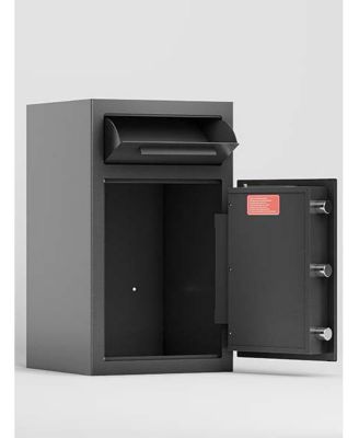 Depository Drop Safe, Front Drop Slot Lock Box with Digital Combination and Anti-Fishing, Silent Deposit Safe Box, Security Money Safe for Cash Slips Expense Business Office Home