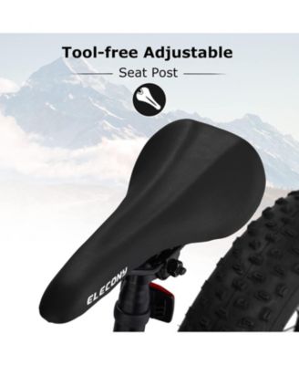 Elecony 24 Inch Fat Tire Bike Adult/Youth Full Shimano 7 Speeds Mountain Bike, Dual Disc Brake, High-Carbon Steel Frame, Front Suspension, Mountain Trail Bike, Urban Commuter City Bicycle