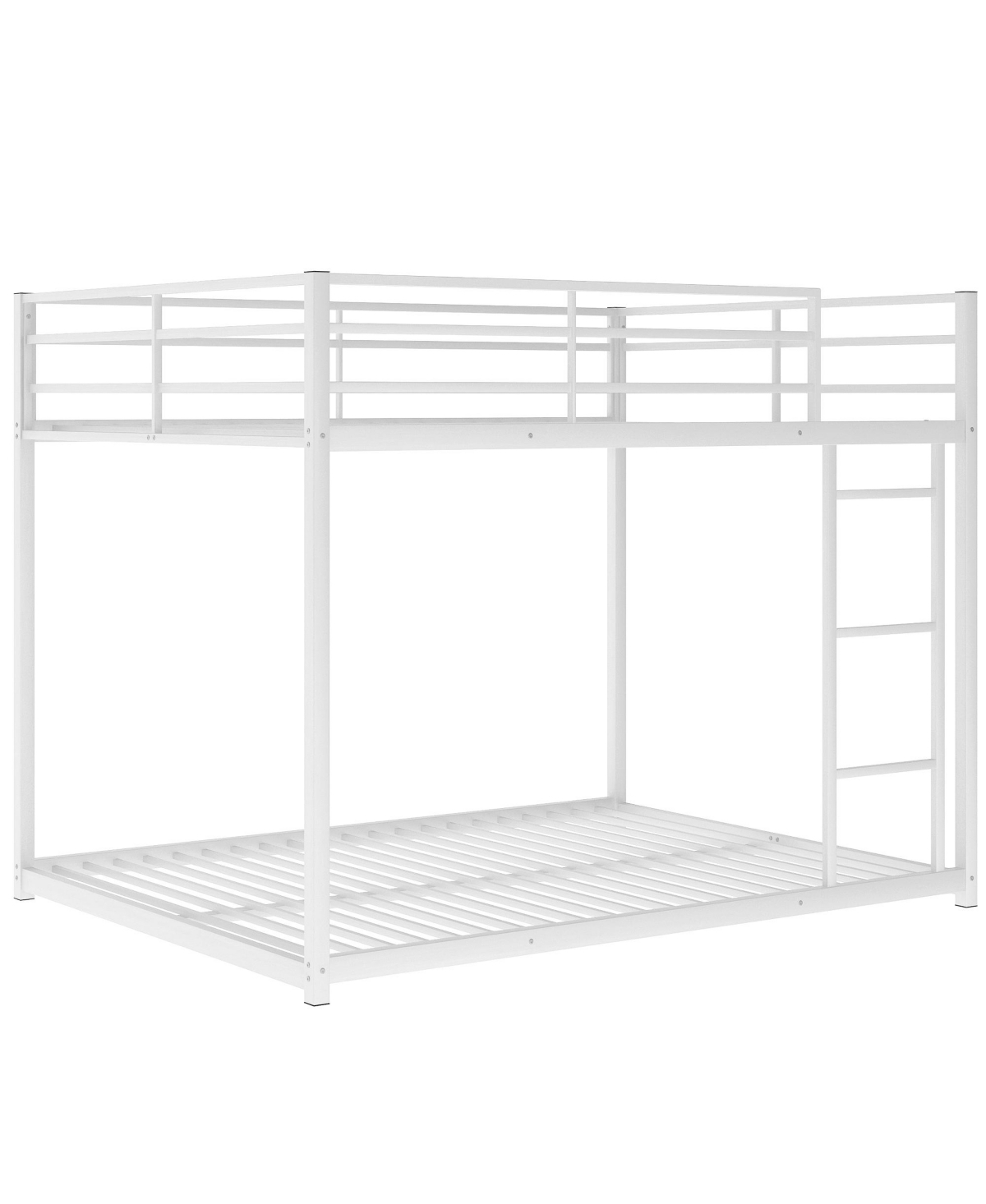 Slickblue Full over Full Metal Bunk Bed, Low Bunk Bed with Ladder