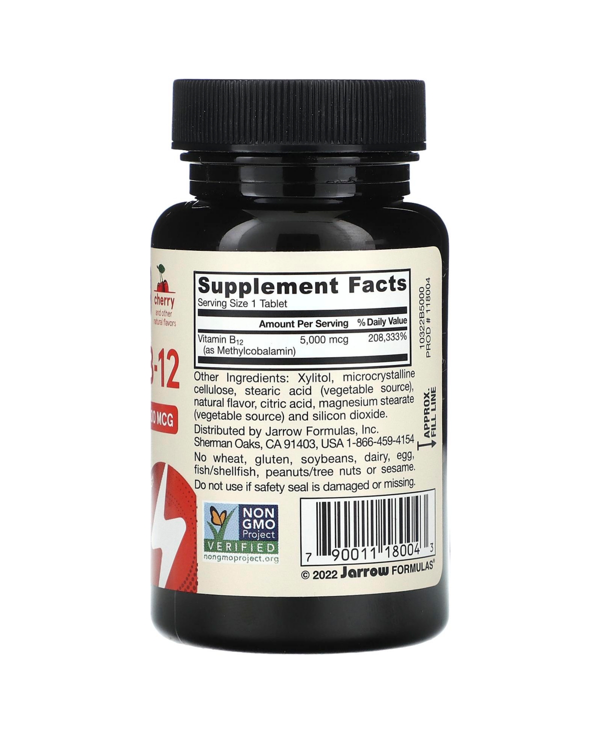 Jarrow Formulas Nutrition Methyl B-12 Maximum Strength Cherry 5 000 mcg - Chewable