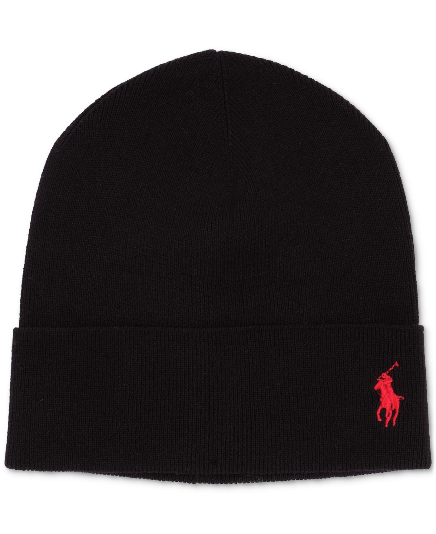 Мужская шапка Polo Ralph Lauren Lightweight Cotton Beanie, цвет: Чёрный — фото 1