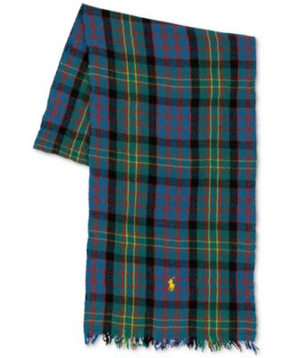 Men's Outdoor Crinkle Plaid Scarf