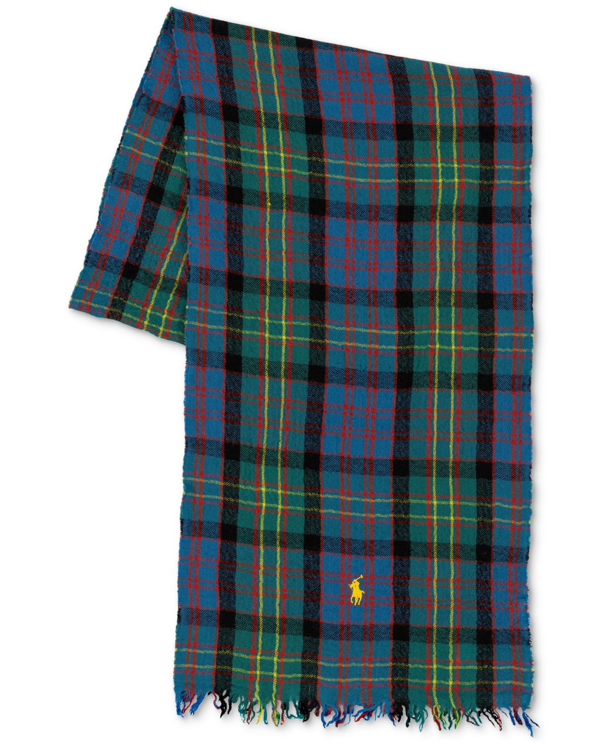 Polo Ralph Lauren Men's Outdoor Crinkle Plaid Scarf In Blue,green