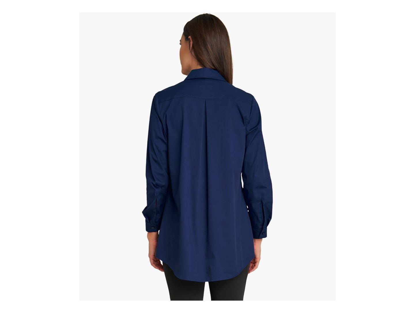 Женский топ Stella Carakasi Long Sleeve Cotton Poplin Pintuck Tunic, цвет: Тёмно-синий — фото 2