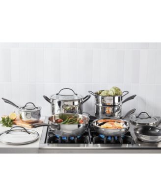 Radiant Pro Stainless with Brushed Titanium Finish Cookware Set, 11-Pc.