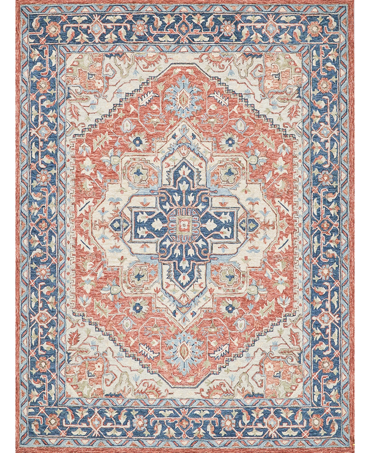 Exquisite Rugs Richmond Serapi 6799 6'x9' Area Rug In Red,blue