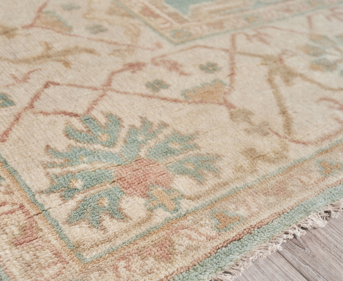 Exquisite Rugs Antique Weave Oushak 9214 4'x6' Area Rug -Ivory