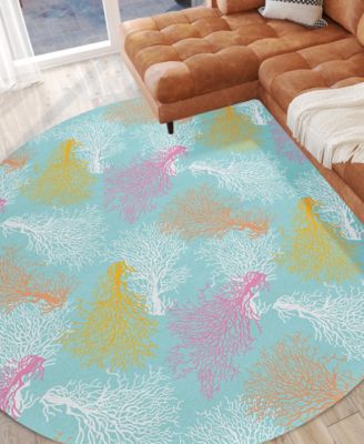 Seabreeze Washable SZ3 8'x8' Round Area Rug