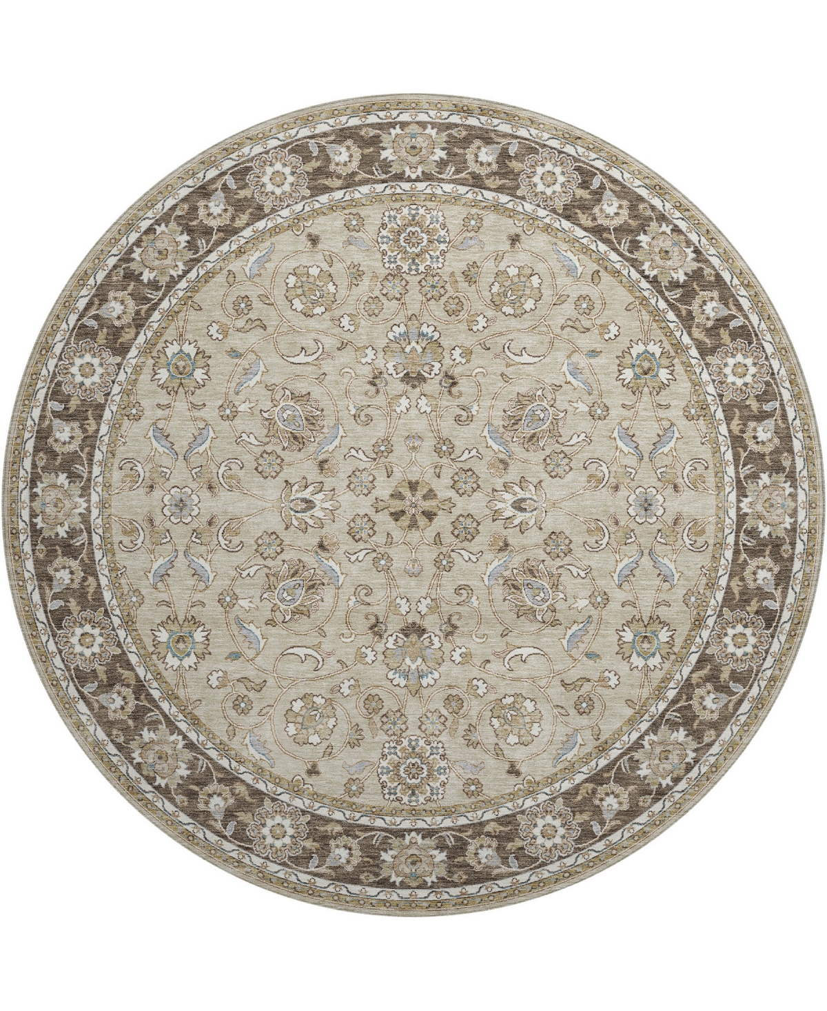 Dalyn Hatay Washable Hy1 8'x8' Round Area Rug In Beige