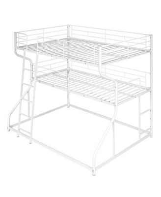 Space-Saving Triple Bunk Bed with Full XL, Twin XL, Queen - Includes Long & Short Ladder