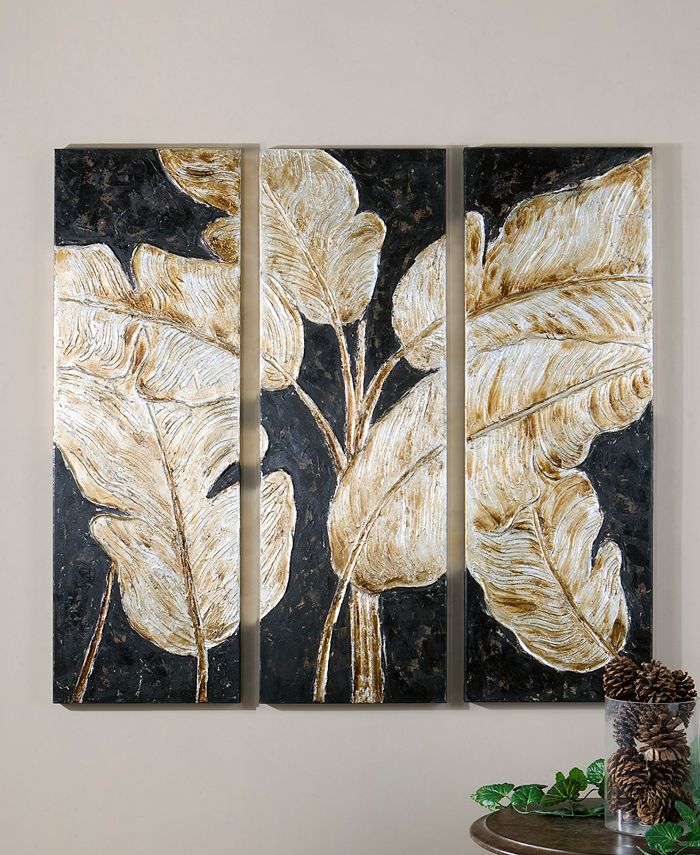 Uttermost 3Pc. Golden Palms Wall Art Macy's