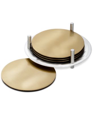 Marquis by Waterford - Vim & Vigor Collection Stainless Steel 5-Pc. Coasters & Holder Set