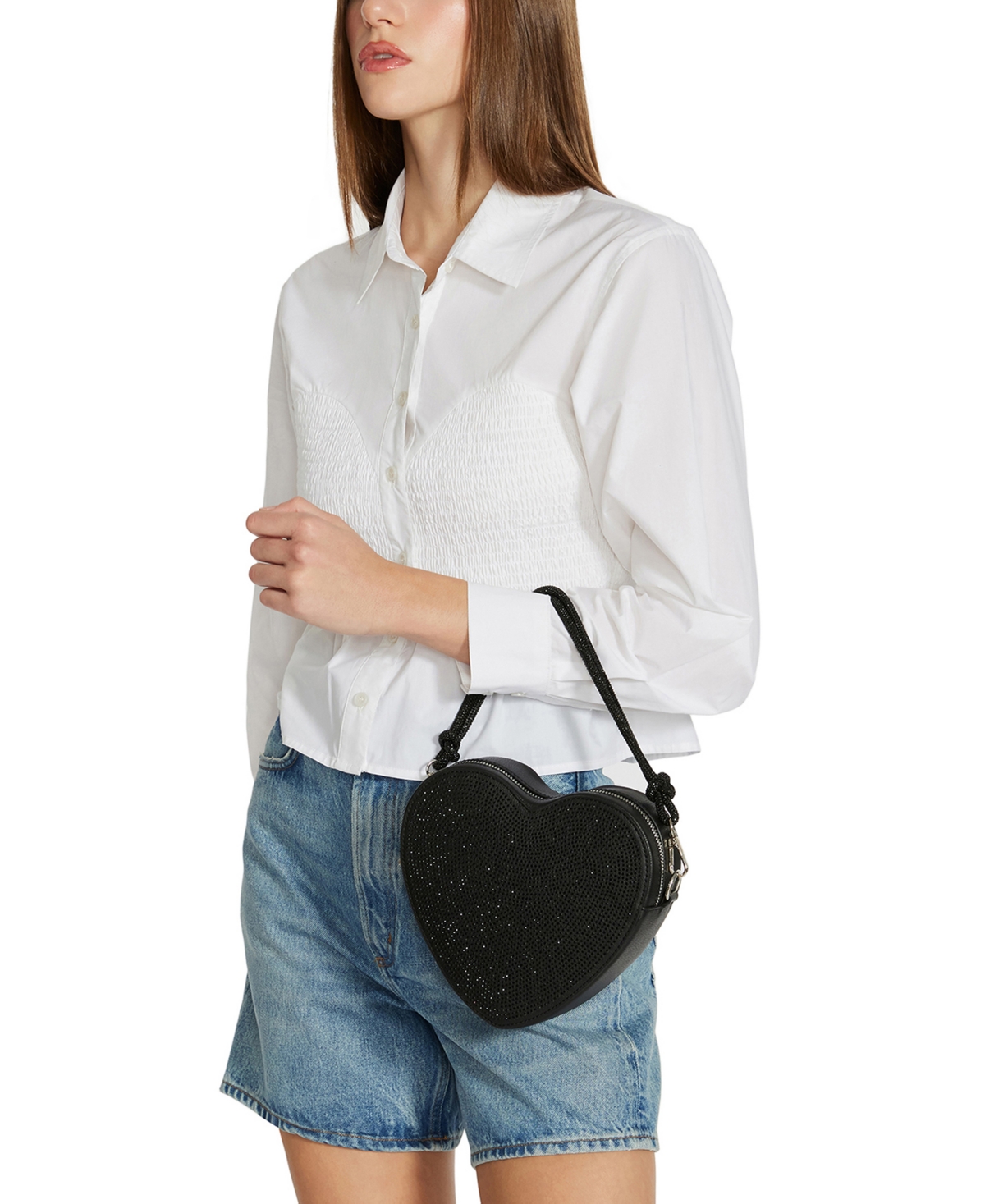 Madden Girl Gia Heart with Rhinestones Crossbody Bag