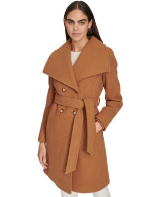 Calvin Klein - Women's Double-Breasted Belted Coat