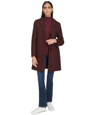 Women's Single-Breasted Notched-Collar Coat