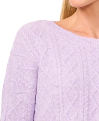Women's Embellished Cable-Knit Pullover Sweater 