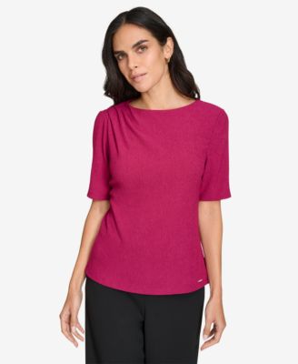 Calvin Klein - Women's Crewneck Short-Sleeve Blouse