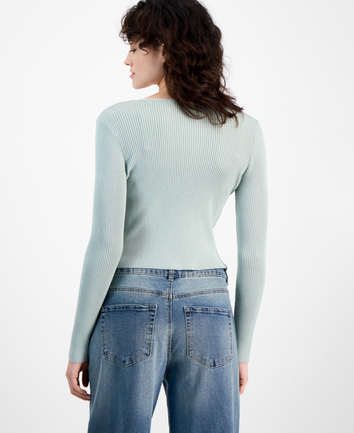 ULTRA FLIRT JUNIORS' LONG-SLEEVE TIE-FRONT CARDIGAN 