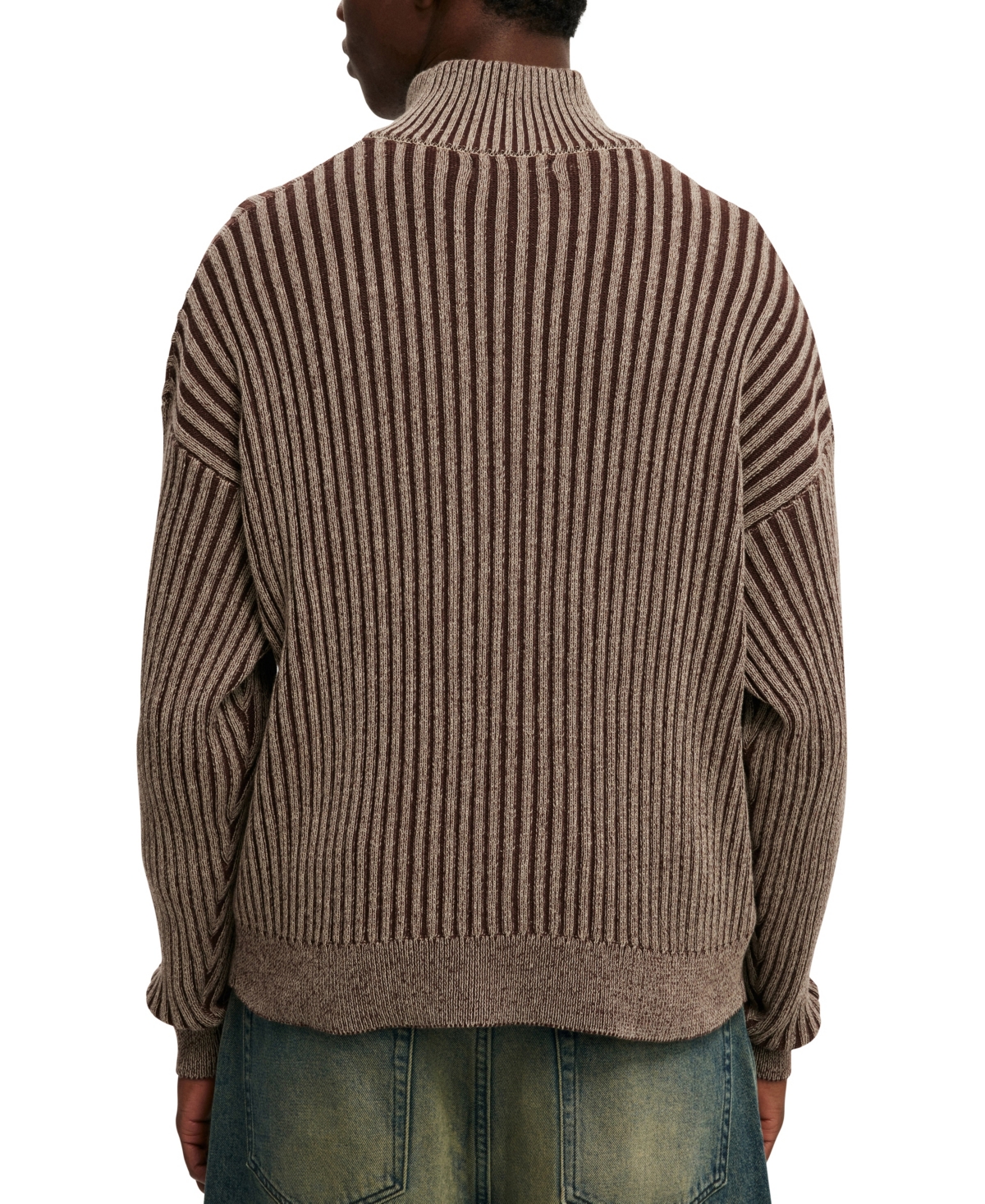 COTTON ON MEN'S ZIP THROUGH KNIT SWEATER 
