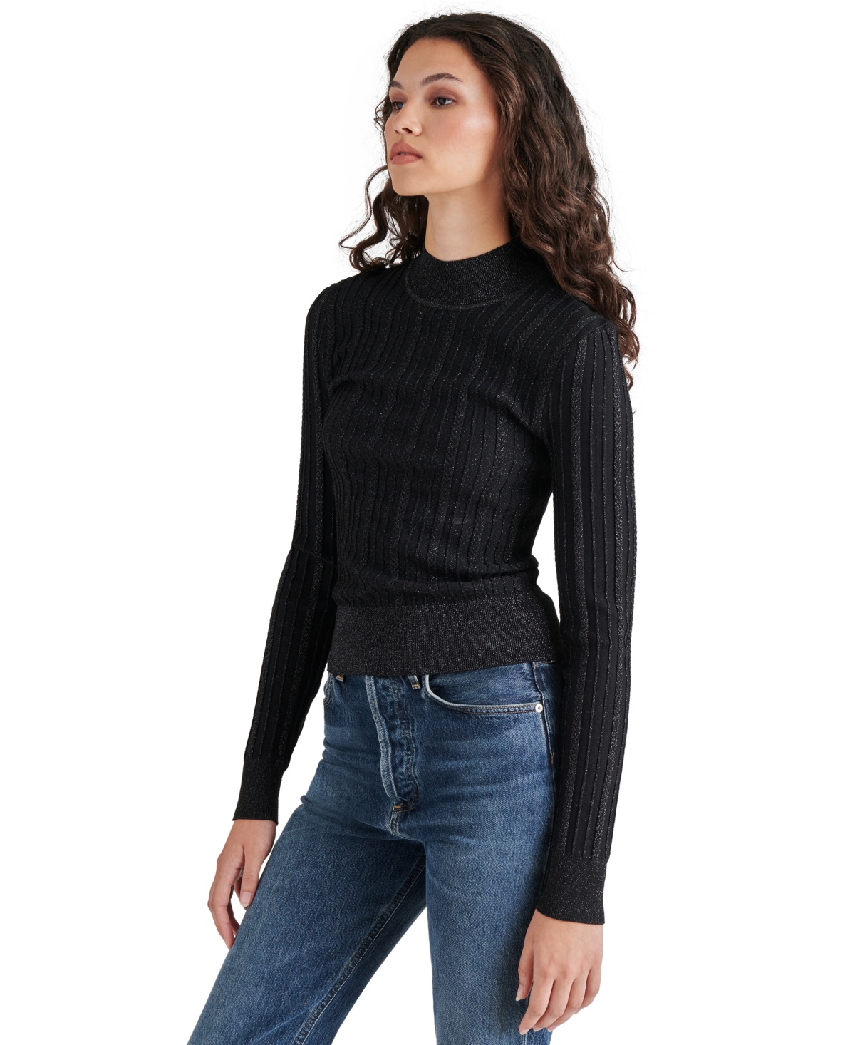 Steve Madden Women's Pamela Metallic Cable-Knit Sweater