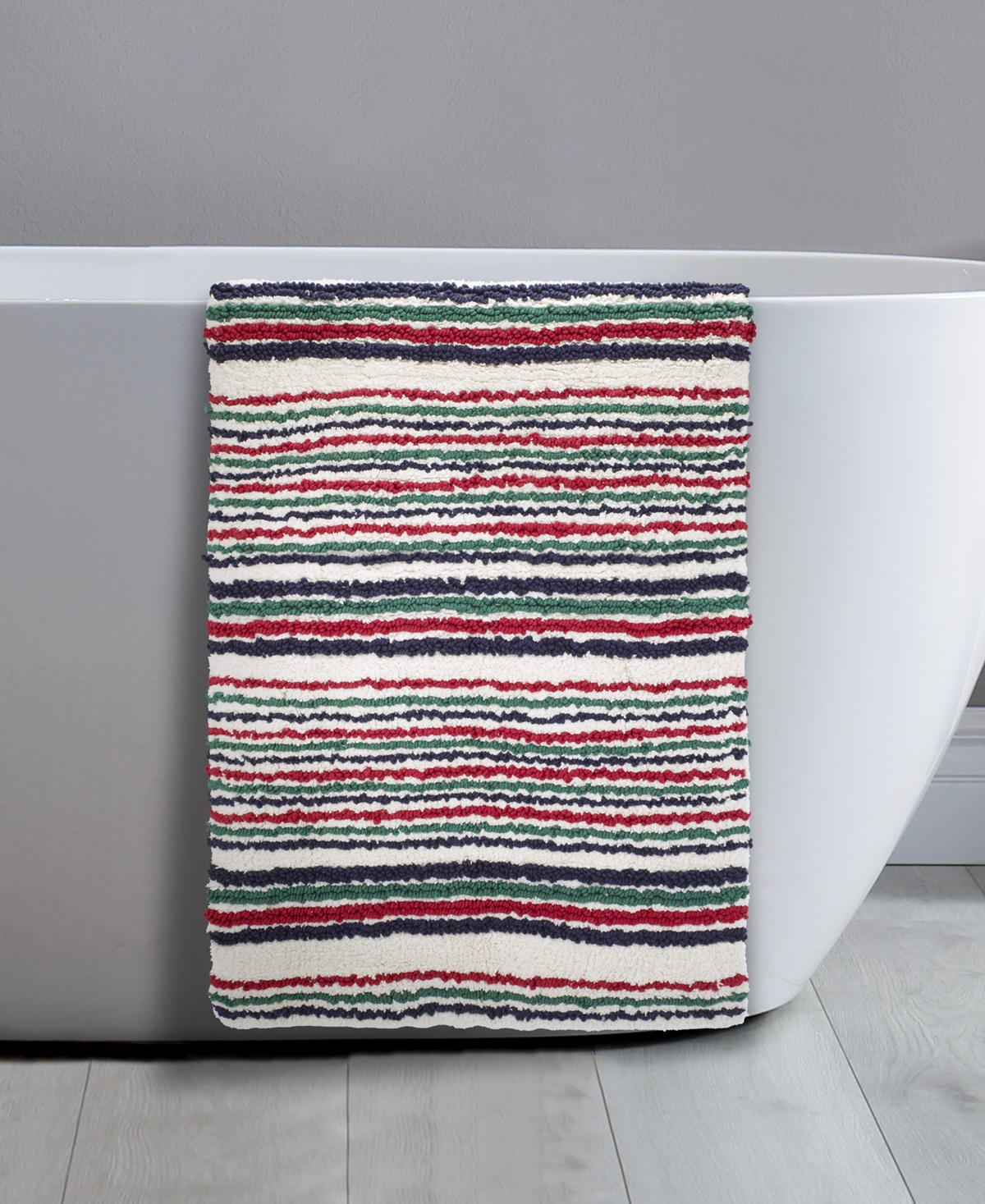 Izod Nordic Cotton Bath Rug, 20" X 32" In Red