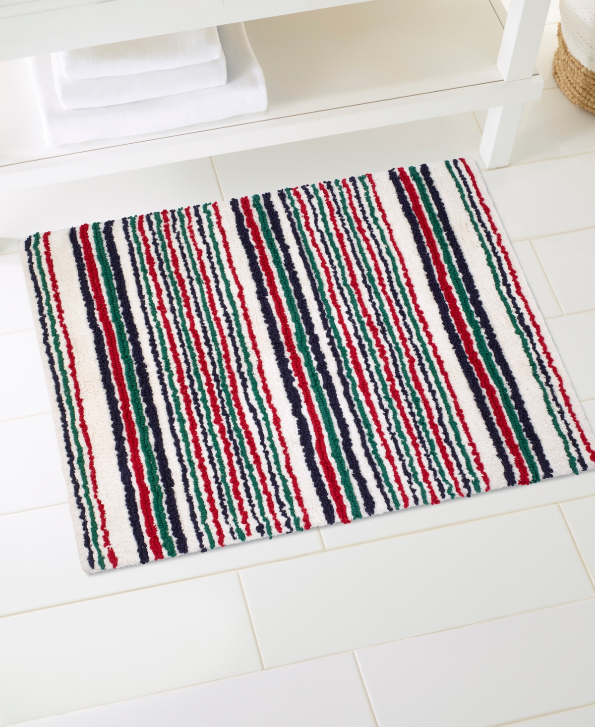 Izod Nordic Cotton Bath Rug, 20" X 32" In Red