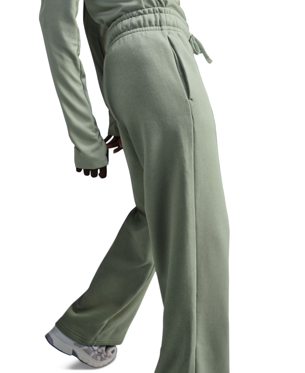 Nike Women's Sportswear Club Fleece Mid-Rise Wide-Leg Sweatpants -whi