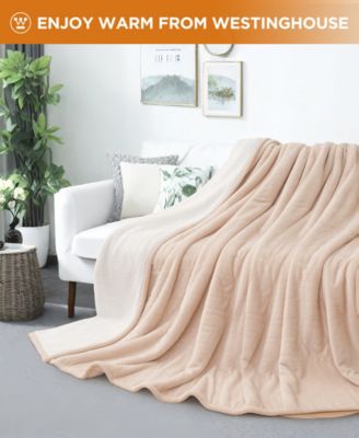 Heated Flannel and Sherpa Blanket, Queen